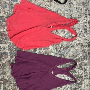 Free People Red and Purple Tank Tops